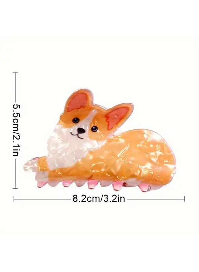 Cute Y2K Corgi Dog Acrylic Hair Claw Clip Large Dimensional Hair Accessory Color A - Image 4